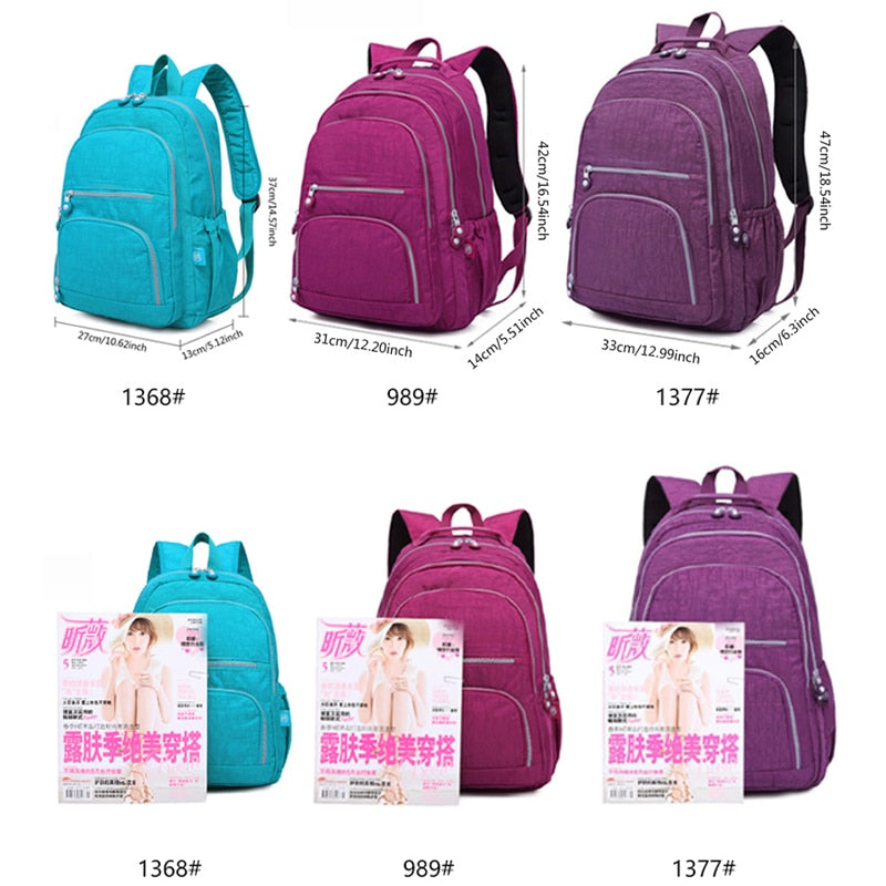 Nylon Waterproof Laptop Backpack / 13 colors