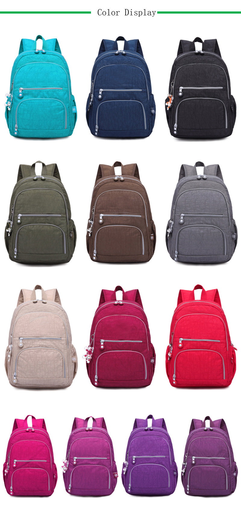 Nylon Laptop Backpack / 13 colors
